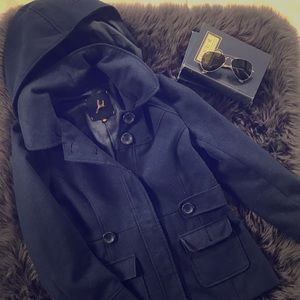 BB DAKOTA Navy blue shorty pea coat